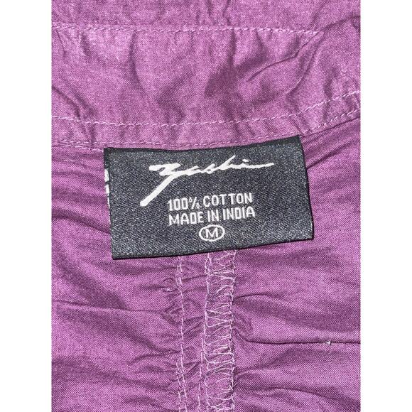 Zashi Ruched Top - Size M - Ruching Detail, Roll Sleeves, Vibrant Purple, Cotton - Picture 5 of 8